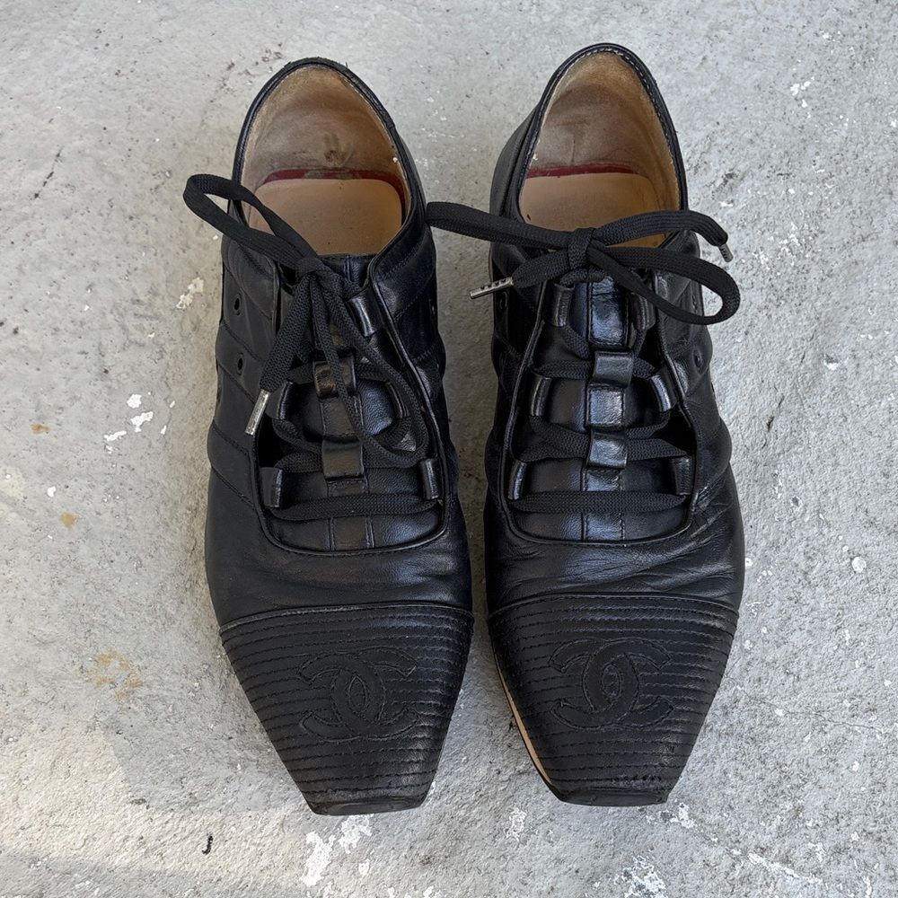 Vintage Chanel lace up sneakers